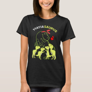 Camiseta Yiayiasaurus Yiayia 4 Crianças Dia de as mães Dino