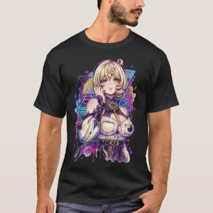 Camiseta Yidhari ZZZ Olhos Roxos Tentáculos Costas Vaporwav