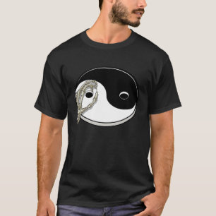 Camiseta Yin chinês e Yang Skeleton mãos Tai Chi Yoga Na