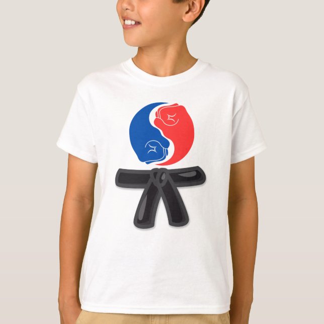Camiseta Yin e yang black belt wushu (Frente)