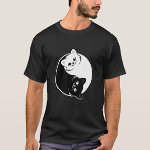 Camiseta Yin E Yang Gato Preto Branco Gatos Animais Amor