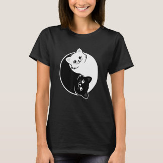 Camiseta Yin E Yang Pet Cat Black White Cats
