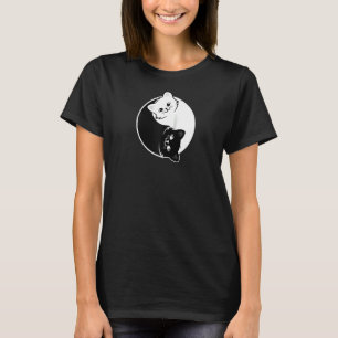 Camiseta Yin E Yang Pet Cat Black White Cats