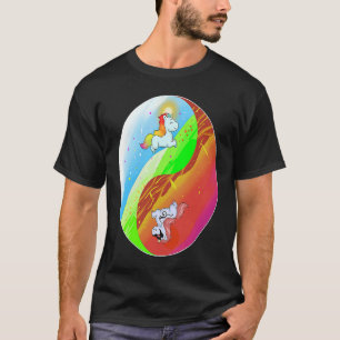 Camiseta Yin e Yang Unicorn Death Metal Rainbow