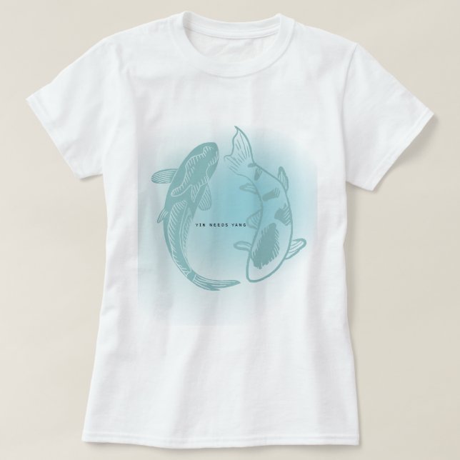Camiseta Yin Precisa de Yang – Equilíbrio dos Koi (Frente do Design)