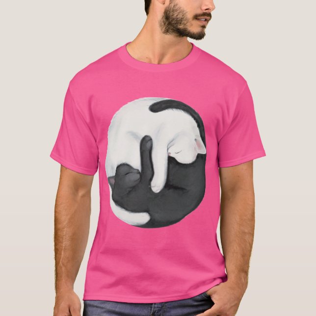 Camiseta Yin Yang Balancing Cats gift gift (Frente)