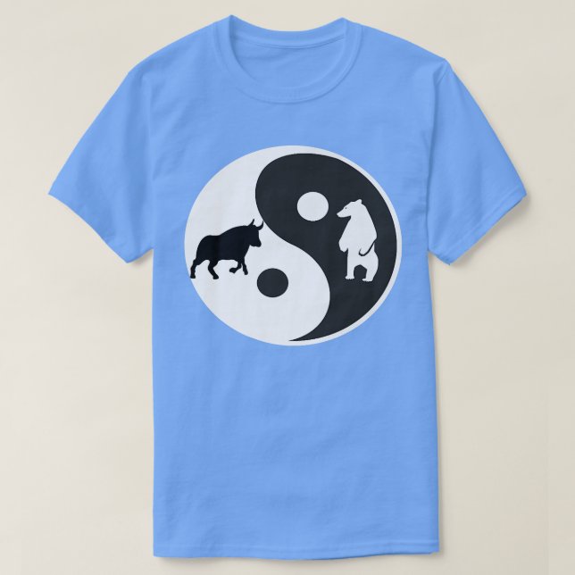 Camiseta Yin Yang bear bull trading Premium2101 (Frente do Design)