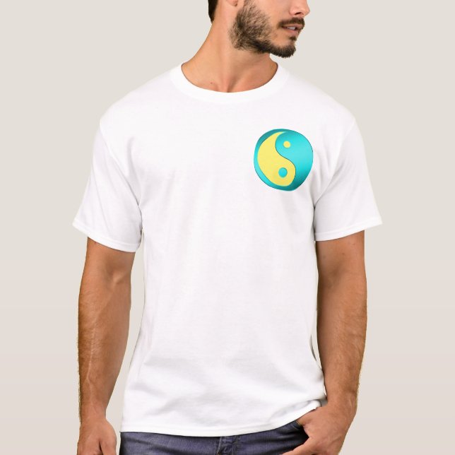 Camiseta Yin-Yang, bolso, azul & lt. azul (Frente)