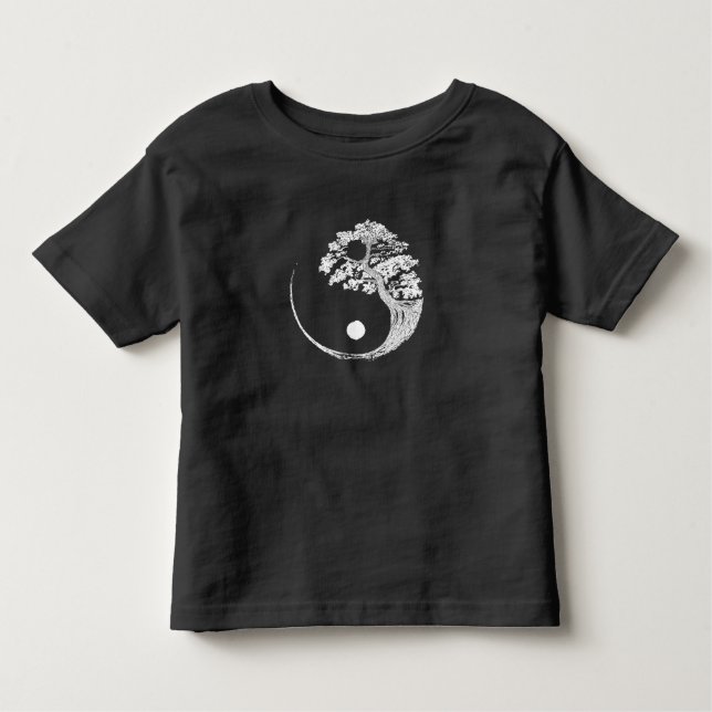 Camiseta Yin Yang Bonsai Tree Budista Japonês Zen (Frente)