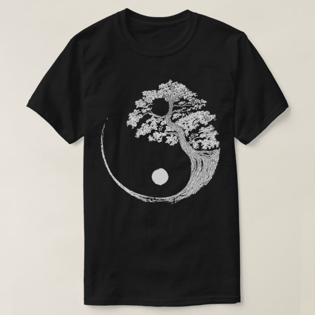 Camiseta Yin Yang Bonsai Tree Japonês Budista Zen (Frente do Design)