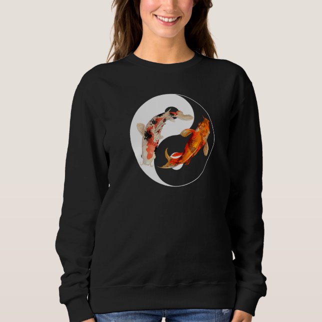 Camiseta Yin Yang Carp Balance Taijitu Japanese Nishikigoi  (Frente)