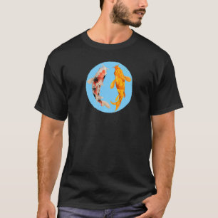 Camiseta Yin Yang Carp Balance Taijitu Japonês Nishikigoi