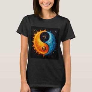 Camiseta Yin Yang Design representando o Sol e a Lua