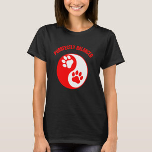 Camiseta Yin Yang Dog Cat e Paw Puramente Equilibrado Pet L