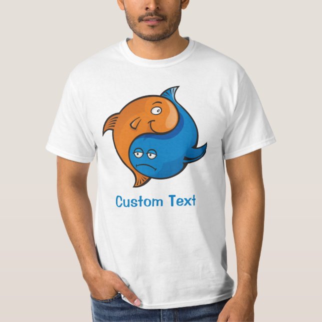Camiseta Yin Yang Fish Cartoon (Frente)