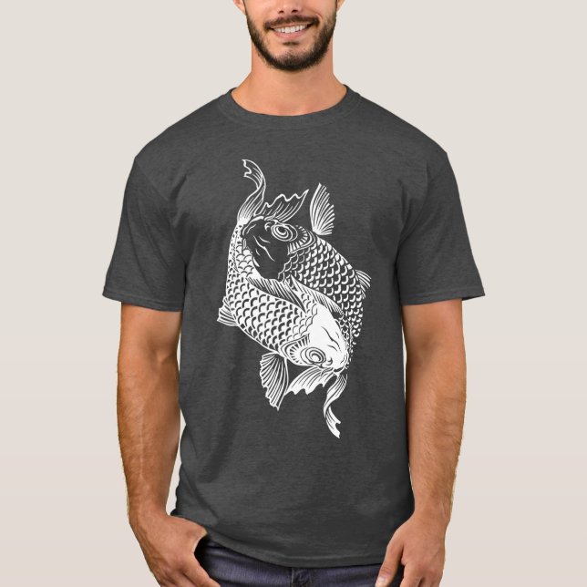 Camiseta Yin Yang Fish Koi Fish Premium (Frente)