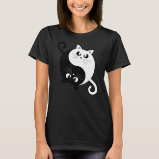 Camiseta Yin Yang Gats Engraçados Gatinhos Bonitos Ying Yan