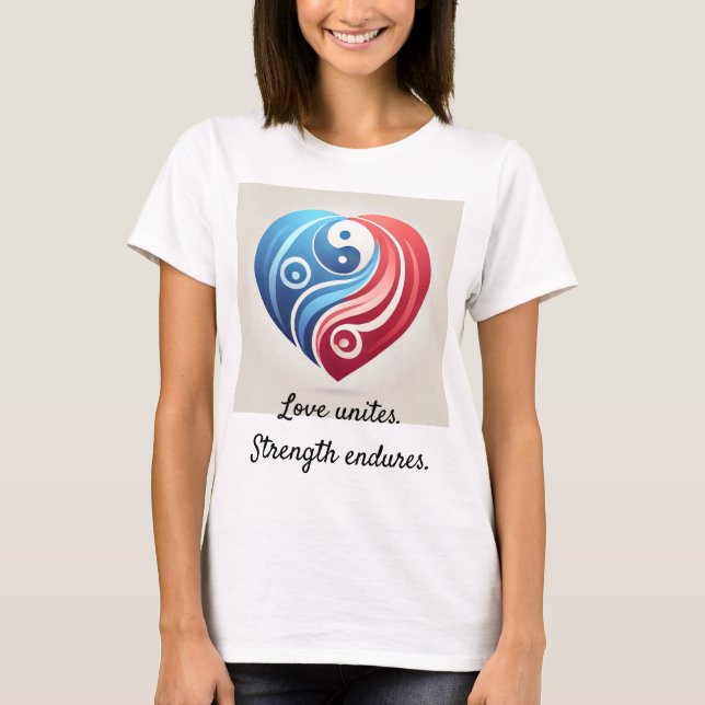 Camiseta Yin Yang Heart - Love Unites, Resistência Encontra (Frente)