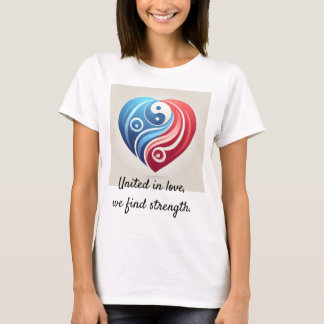 Camiseta Yin Yang Heart - Unidos no Amor, Encontramos Força