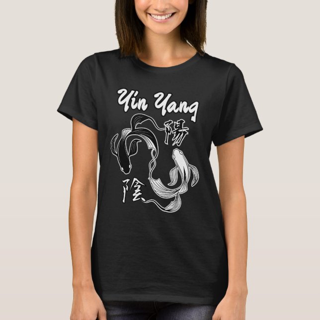 Camiseta Yin Yang Japonês Koi Fish (Frente)