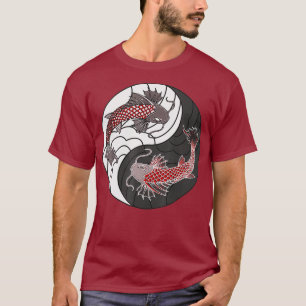 Camiseta Yin Yang Japonês Koi Fish