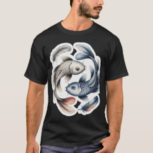 Camiseta Yin Yang Koi em Aquarela