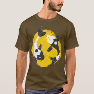 Camiseta Yin Yang Koi Fish Chinês Boa Sorte Equilíbrio