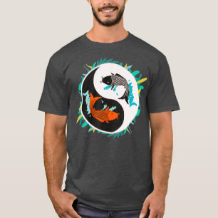 Camiseta Yin Yang Koi Fish equilibra filosofia chinesa