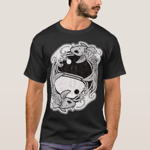 Camiseta Yin Yang Koi Fish Símbolo Japonês Estilo Asiático