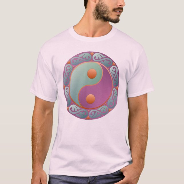 Camiseta Yin Yang Medallion Violet Turquoise (Frente)