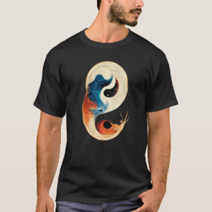 Camiseta Yin Yang Nascer de Fogo e Dragões de Gelo