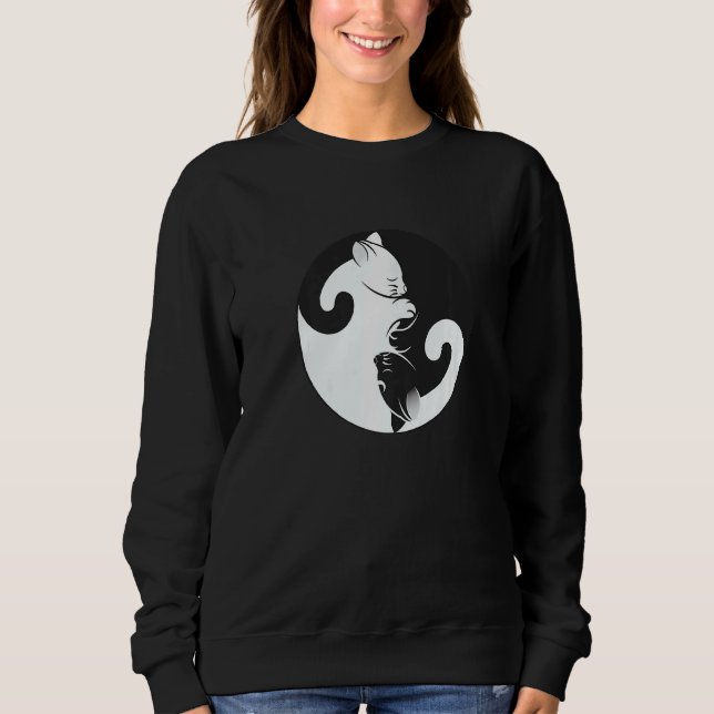 Camiseta Yin Yang Peace Zen Cat Kitten Lover Interconectado (Frente)