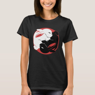 Camiseta Yin Yang Rabbits Chinês Ano Novo do Coelho Lunar