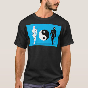 Camiseta Yin Yang Samurai Ninja Blue Background Excelente G