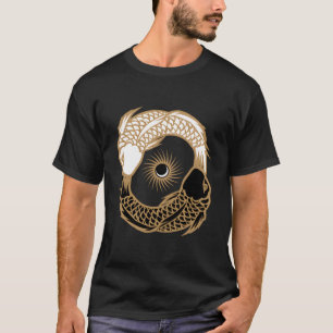 Camiseta Yin Yang Tai Chi Japonês Koi Fish Koi Carp Pond J