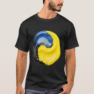 Camiseta Yin Yang Ucrânia Azul e Amarelo