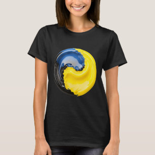 Camiseta Yin Yang Ucrânia Azul e Amarelo