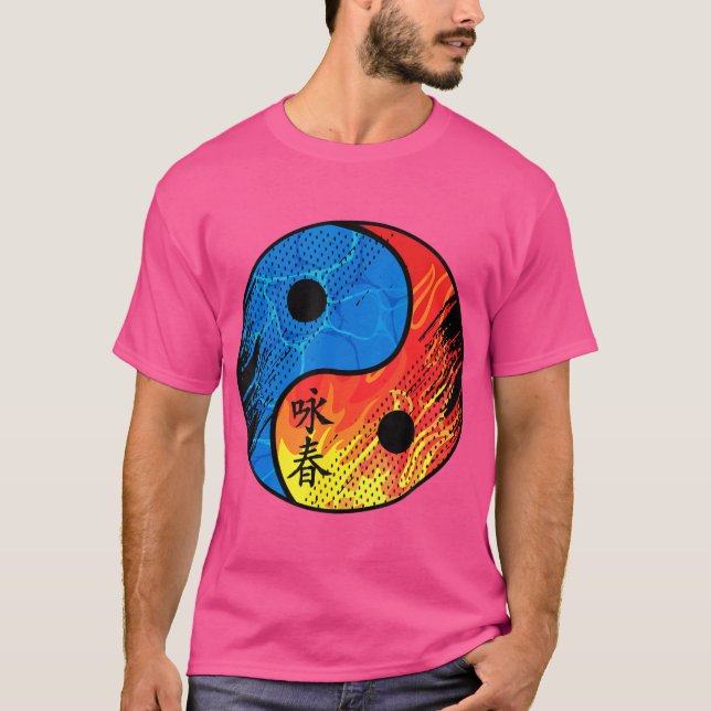 Camiseta Yin Yang Water And Fire Kung Fu Wing Chun (Frente)