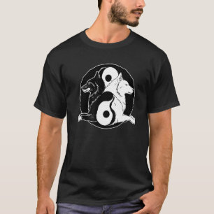 Camiseta Yin Yang Wolves Animal Espiritual Yoga