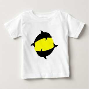 Camiseta yin yin e golfinhos fofos ao sol