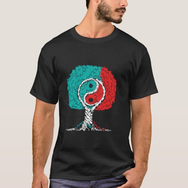Camiseta Ying e Yang Trees China - Símbolos Chineses (Frente)