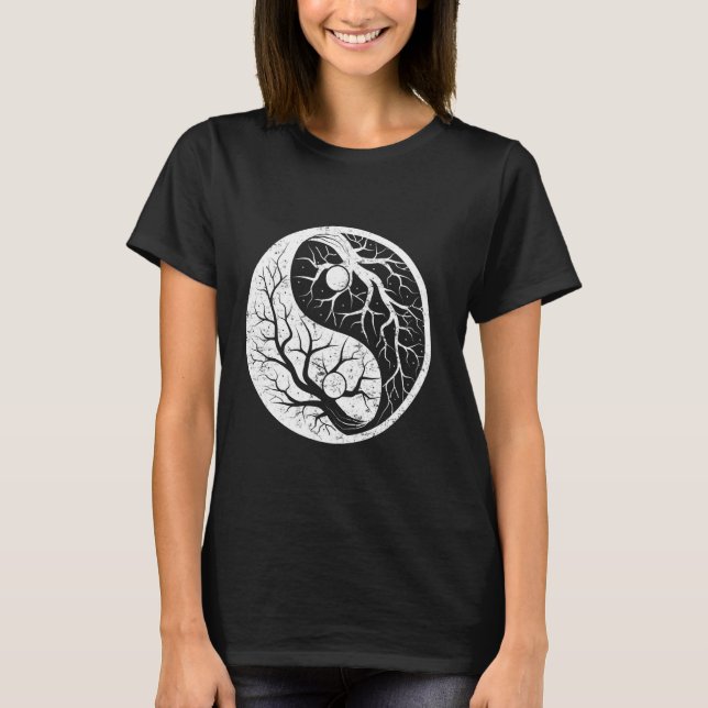 Camiseta Ying e Yang Trees China - Símbolos Chineses (Frente)