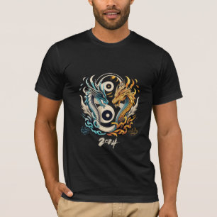 Camiseta Ying yang Dragon Head 2024