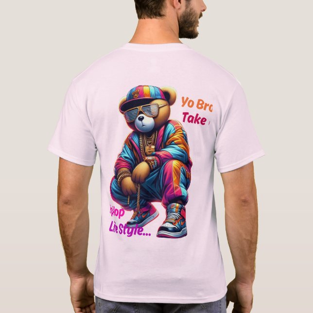 Camiseta "Yo Bro!" Abrace o estilo de vida HipHop - Bear Ra (Verso)