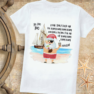 Camiseta Yo Ho Ho Papai Noel Pirata Navio Rum Natal Diverti