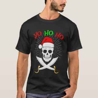 Camiseta Yo Ho Ho Pirate Santa Skull Christmas PJs Funny Sp