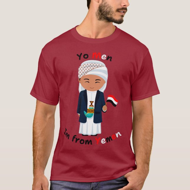 Camiseta YO MEN - Sou Do Iêmen - Humor Engraçado (Frente)