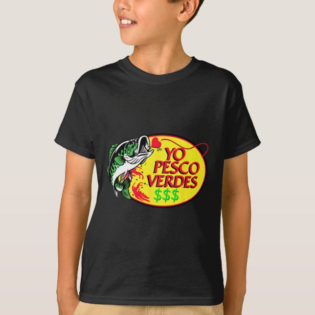 Camiseta Yo Pesco Verdes Engraçado Dizendo Cinco Poncho Mex (Frente)