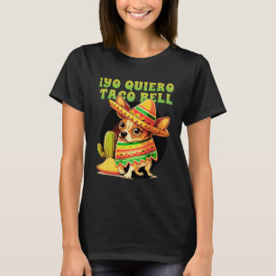 Camiseta Yo Quiero Taco Chihuahua Dog Vintage Funny Bell