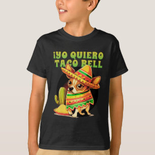 Camiseta Yo Quiero Taco Chihuahua Dog Vintage Funny Bell